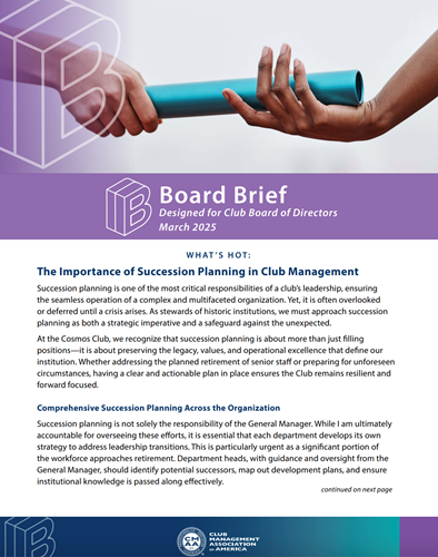 March 2025 Board Brief cover