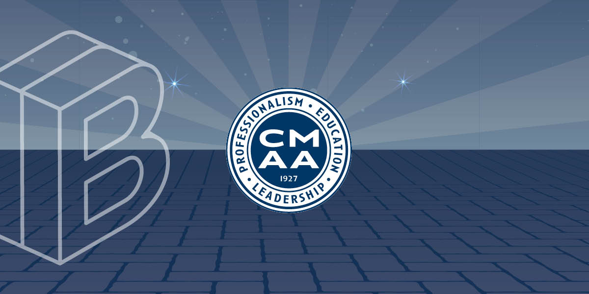 Banner Image of the CMAA logo against a background of a blue brick road and a sky with stars and a sunburst