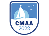 2022 CMAA World Conference Logo: a sailboat on a gentle ocean