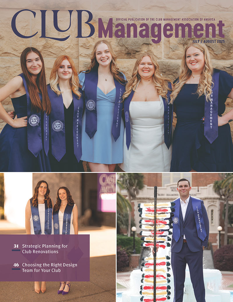 July/August magazine cover featuring photos of recent student graduates