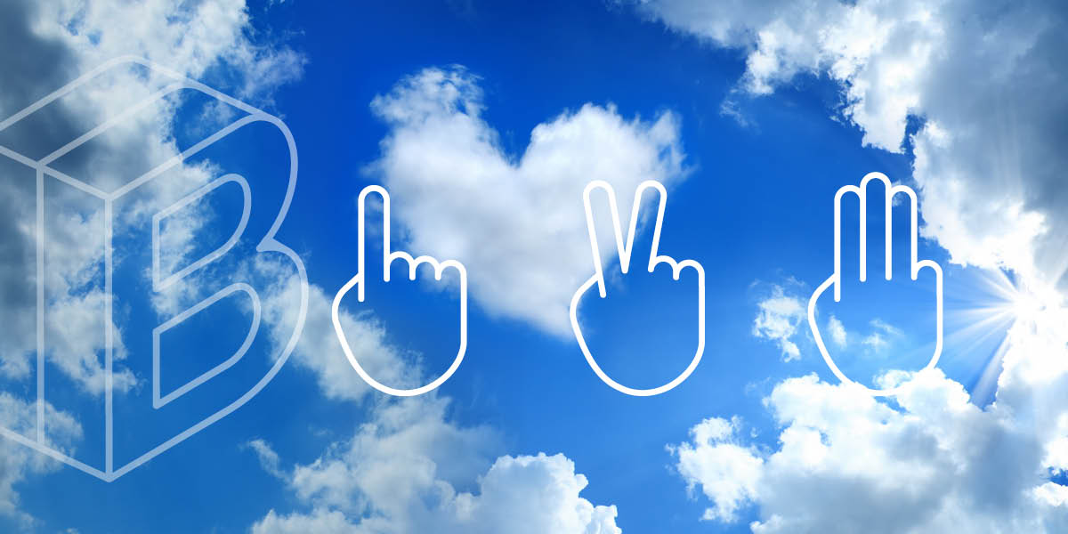 Image: Emoji hands count 1, 2, and 3 against a background of clouds