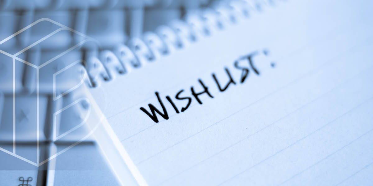 Image of a notepad with the word "Wishlist" on it