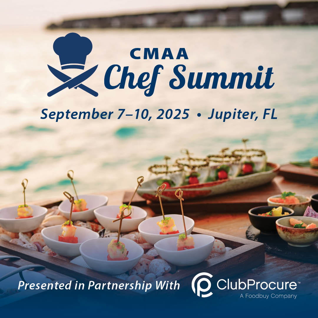 Chef Summit: September 7-10 in Jupiter, FL; an array of delicious hors d'oeuvres with a background of sea behind them