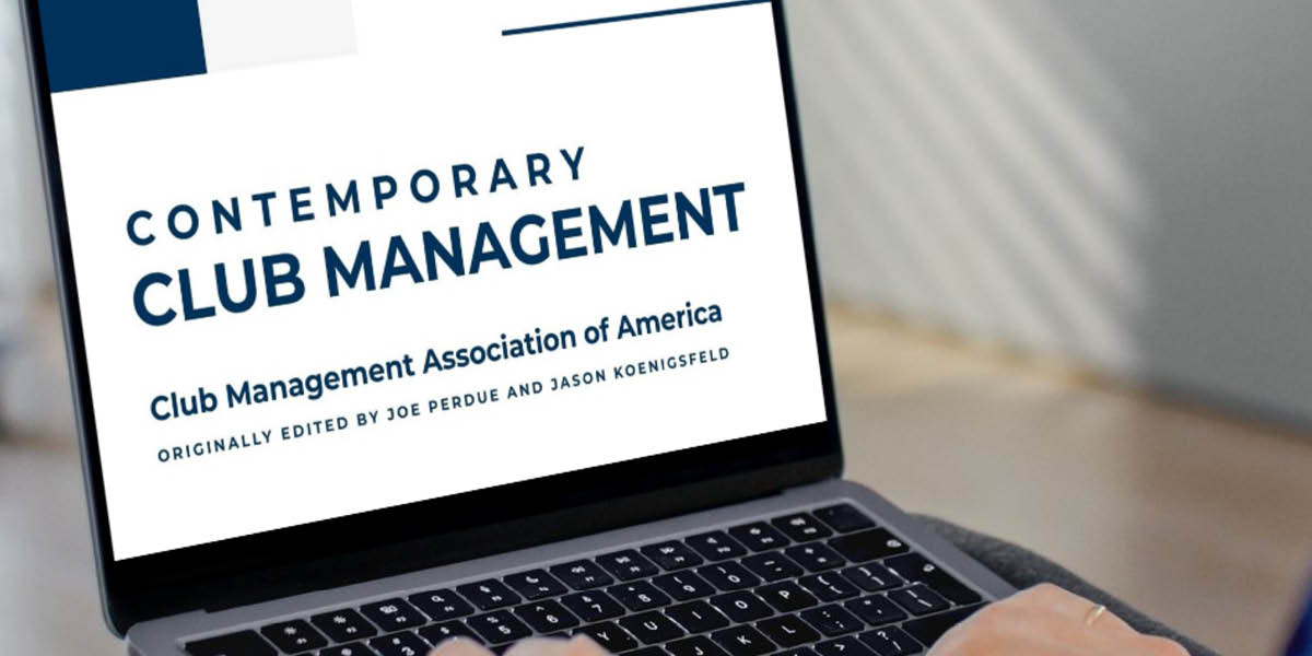 Banner image: Laptop showing Contemporary Club Management on the screen