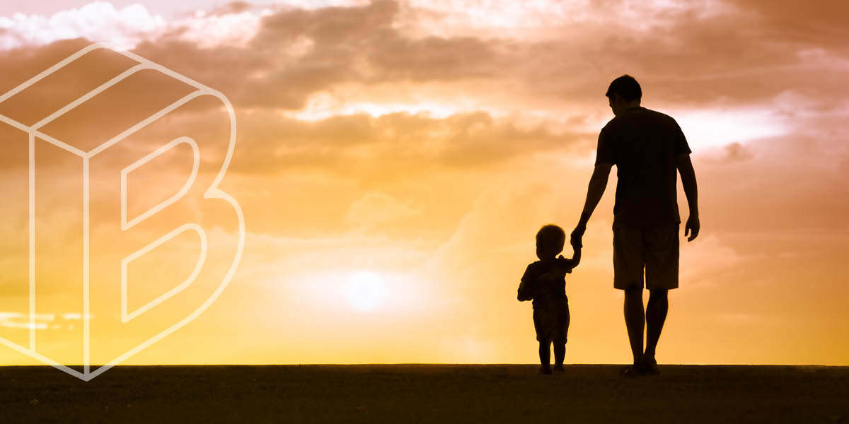 Banner image: Adult holding the hand of a child silhouetted against a sunset or sunrise