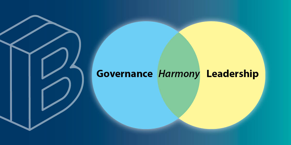 Banner Image of a venn diagram with "Governance" and "Leadership" and the intersection of the two "Harmony"